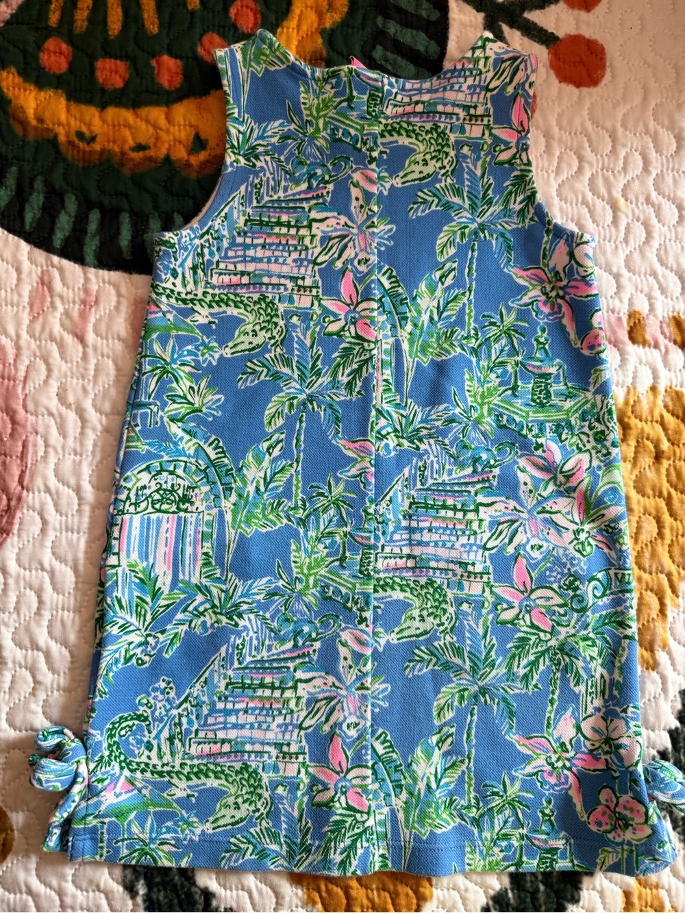 Lilly Pulitzer Preppy Tropical Shift Dress with White Embroidery Vacation Cruise - Picture 2 of 7